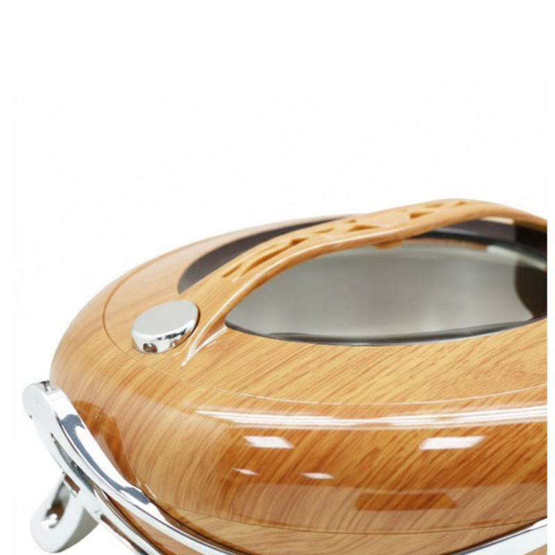 Hotpot 38CM Light Wood Silver