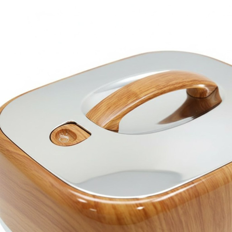 Hotpot 37CM Rectangular Wood Silver