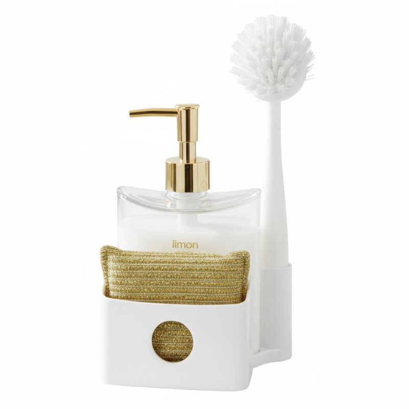 Limon Liquid Dispenser with Sponge Holder & Brush