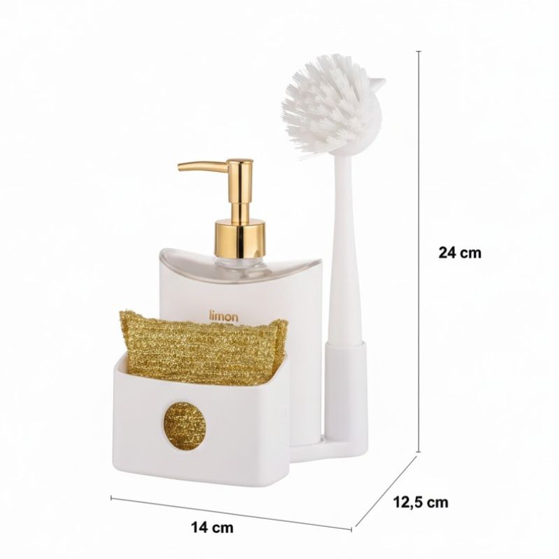Limon Liquid Dispenser with Sponge Holder & Brush