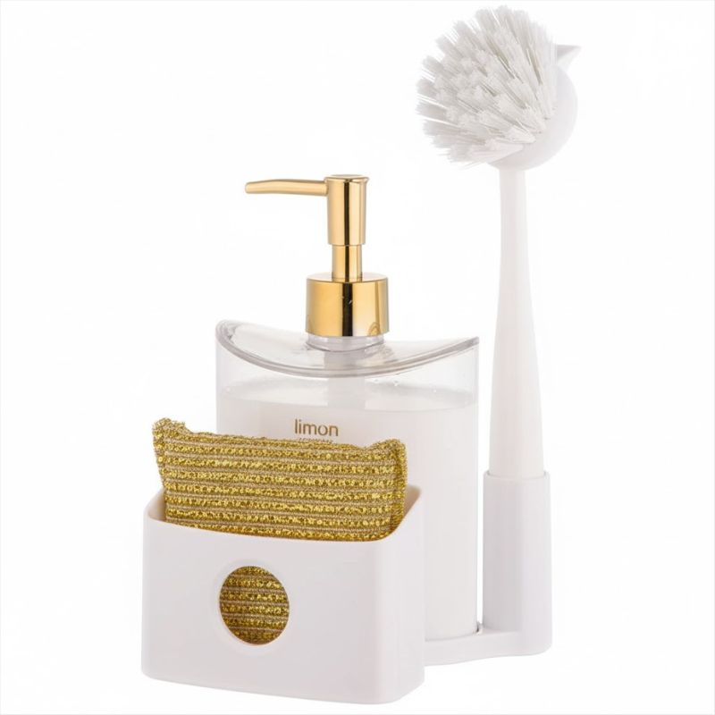 Limon Liquid Dispenser with Sponge Holder & Brush