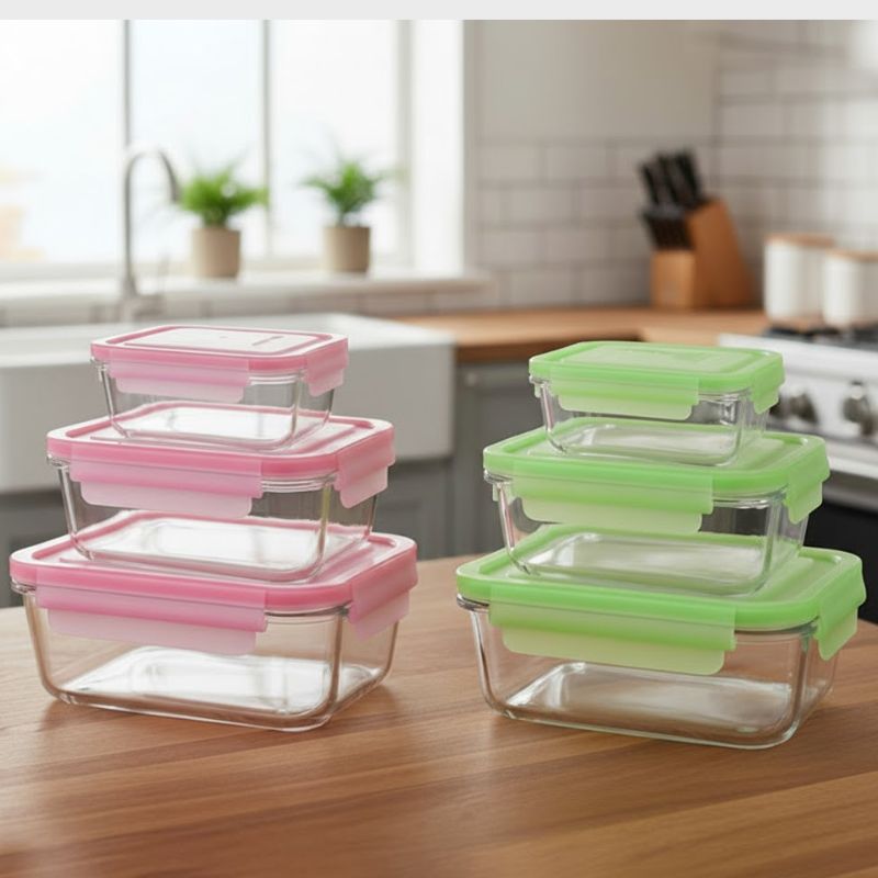 Limon Airtight Glass Container 3 Piece Set With Plastic Lid | Idealancy