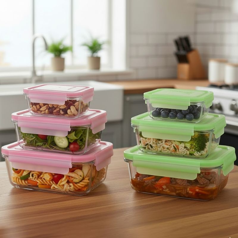Limon Airtight Glass Container 3 Piece Set With Plastic Lid | Idealancy