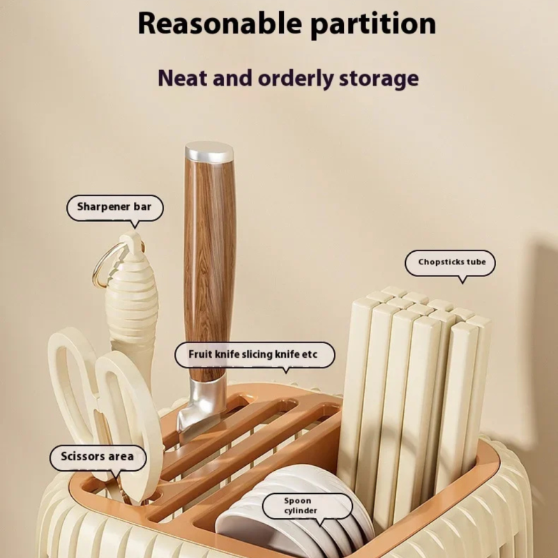 360 Rotating Utensils Rack Multi-Purpose For Knife & Cutlery | Idealancy
