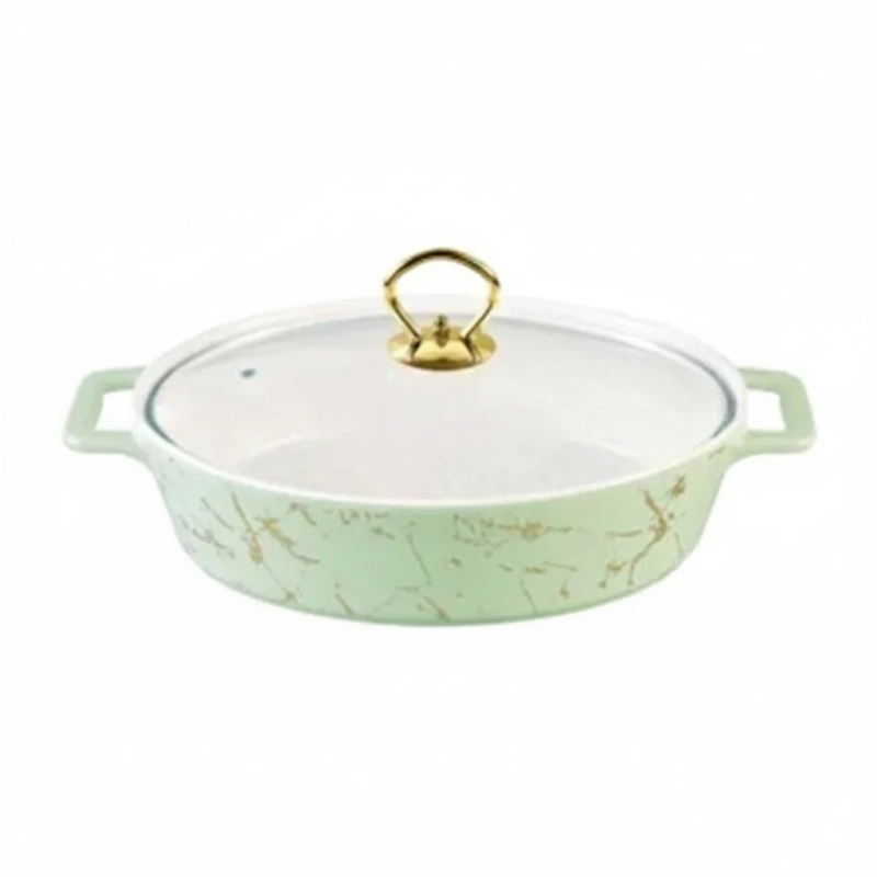 Brilliant 12inch Oval Ceramic Dish with Glass Lid