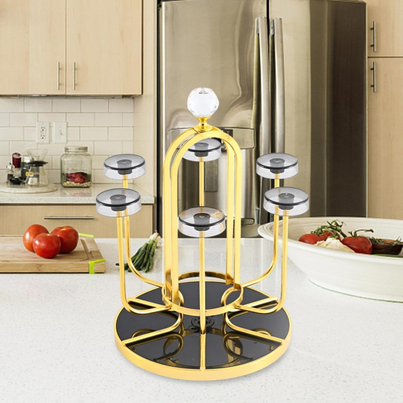 Elegant Golden Glass Stand for Dining & Decoration