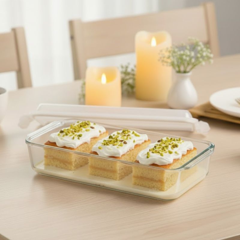 Limon 1.4Liters Rectangular Glass Dish With Lid