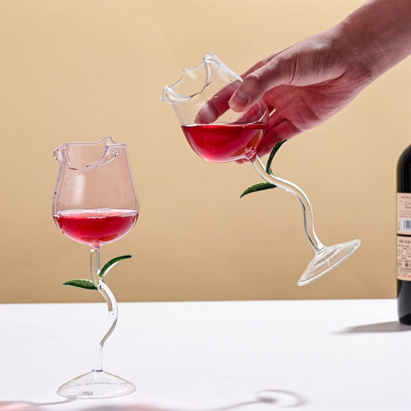 Rose Shaped Cocktail Drinking Glass