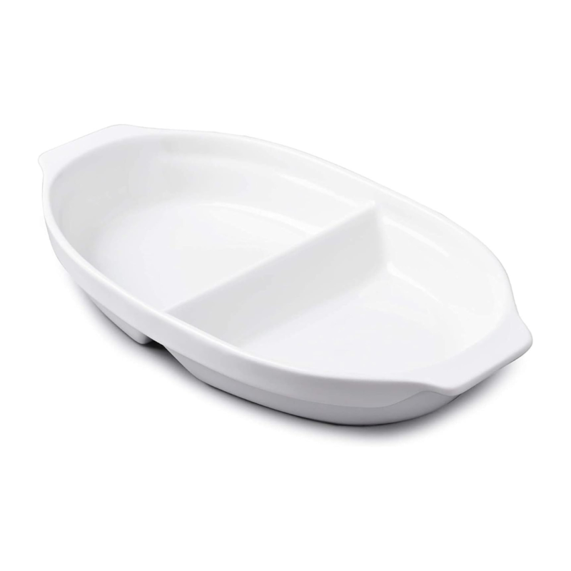Brilliant 9inch Divided Ceramic Serve Plate