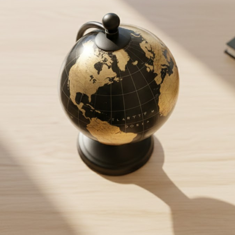Black & Gold Decorative Globe Luxury Desk Ornament