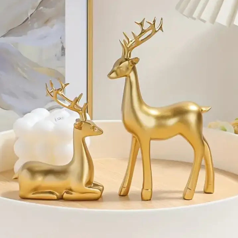 Elegant Golden Deer Figurine for Home Decor