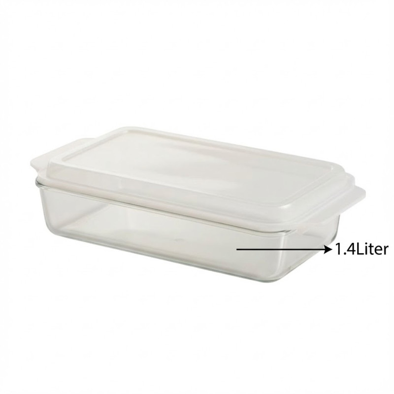 Limon 1.4Liters Rectangular Glass Dish With Lid