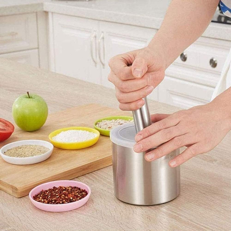 Mortar And Pestle Set Spice Hand Masher Stainless Steel