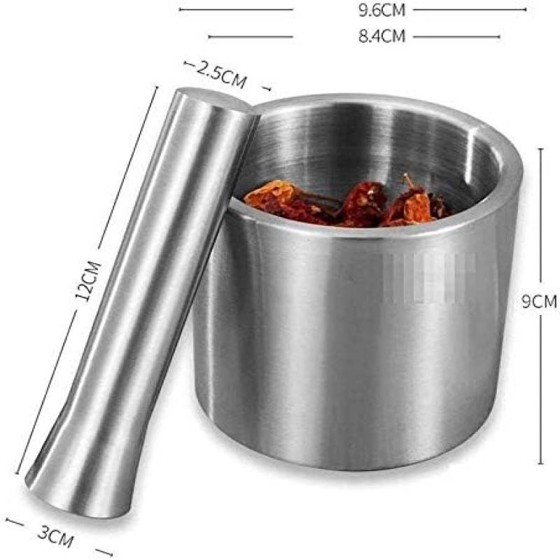 Mortar And Pestle Set Spice Hand Masher Stainless Steel