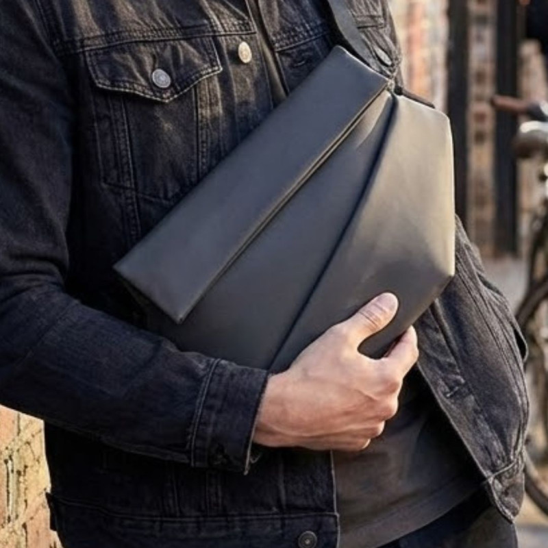 Men’s Leather Crossbody Waterproof  Bag Large Capacity Chest Bag