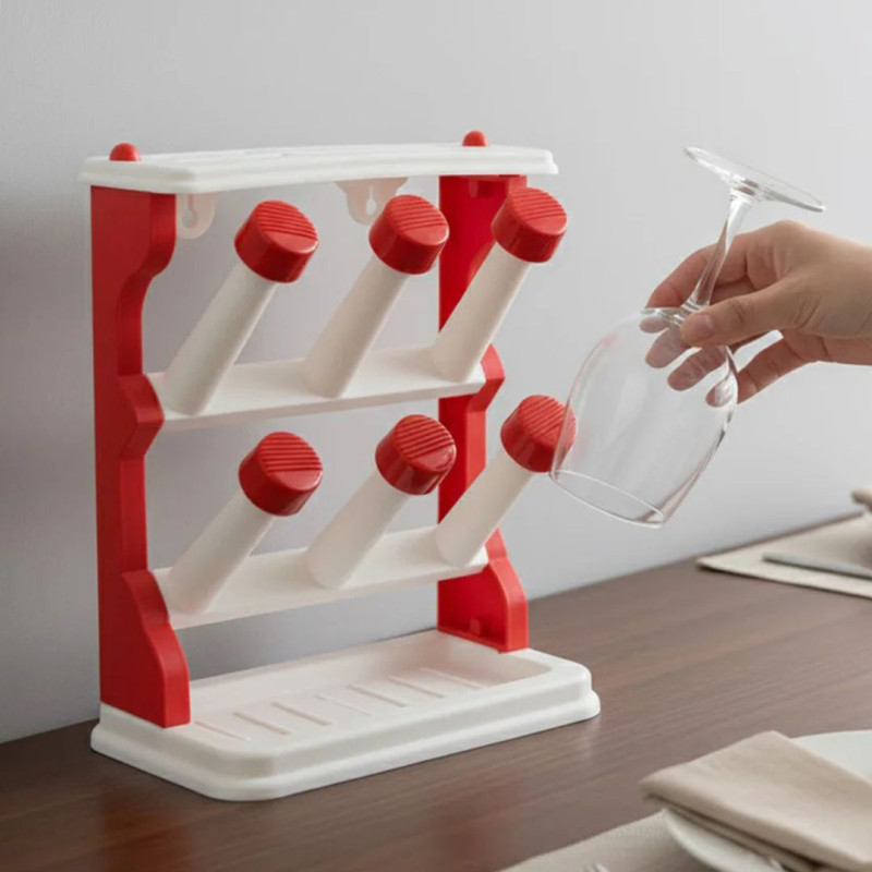 Glass Stand 6 Glass Rack For Kitchen & Countertop, Wall Or Tabletop Use ...
