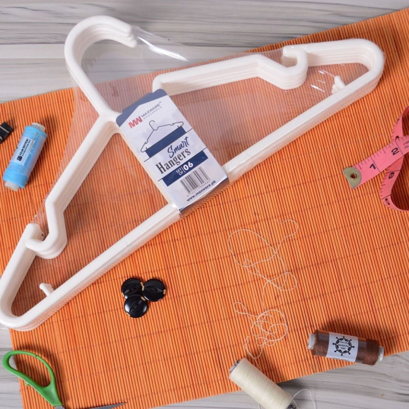6pcs Plastic Clothes Hangers Space Saving Wardrobe Organizers | Idealancy