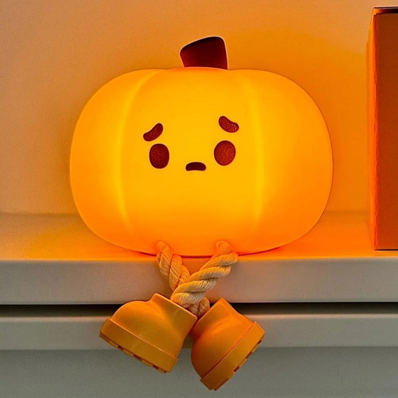 Pumpkin Silicone LED Night Light – USB Rechargeable
