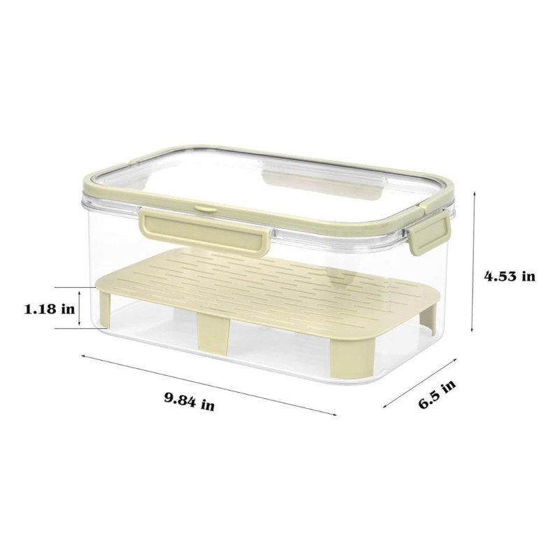 Portable Refrigerator Acrylic Crisper Box – With Divider Plate & Ice Packs
