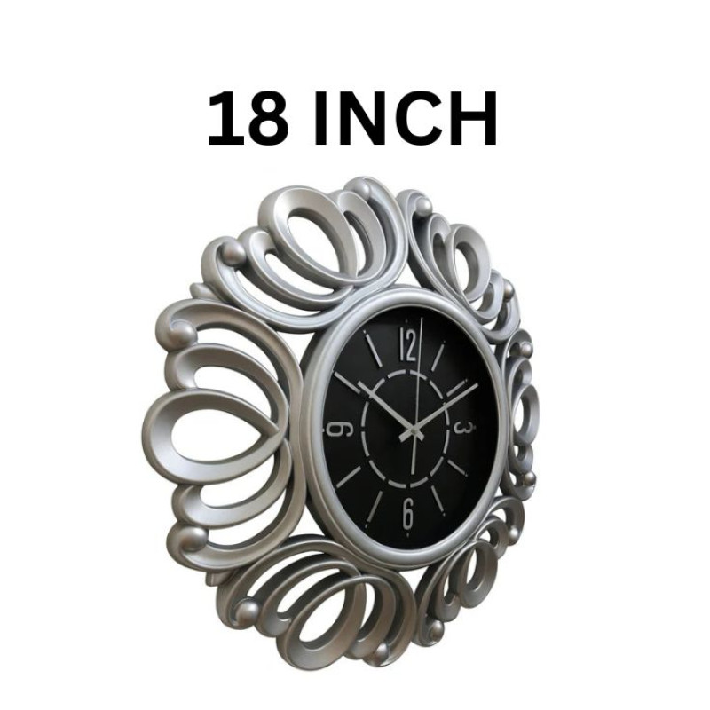 Heritage FLR 18 Inch Silver Wall Clock | Idealancy