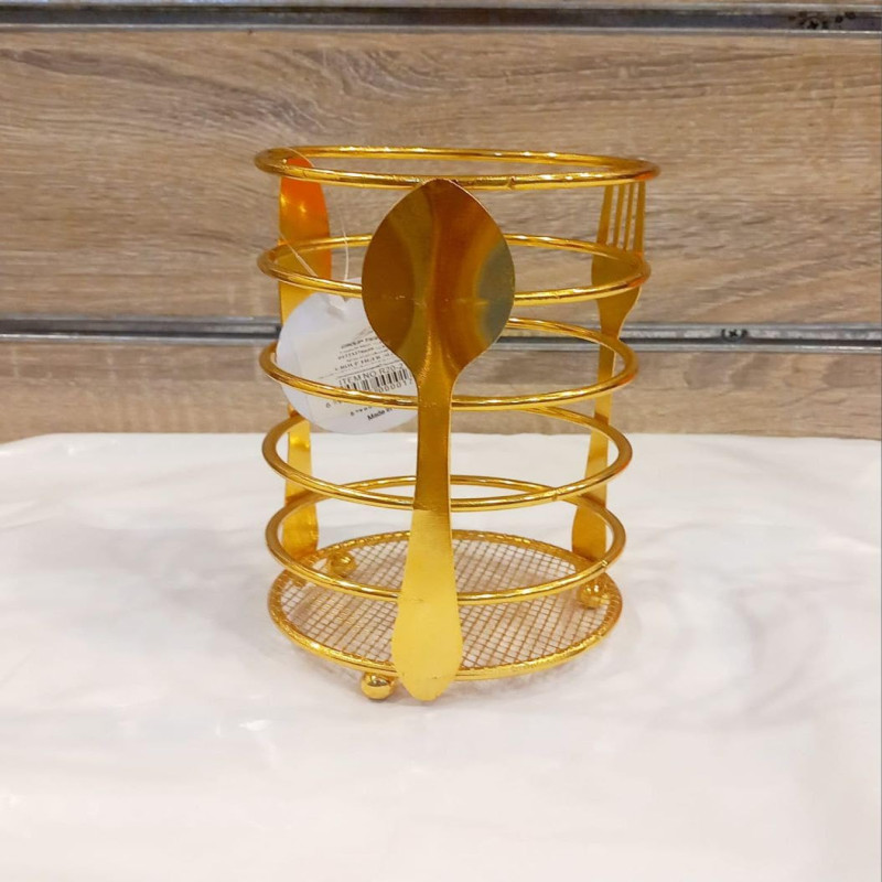 Luxury Golden Spoon Holder Elegant Kitchen Utensil Stand