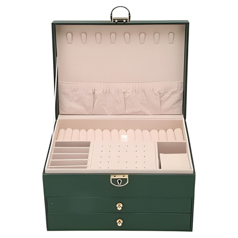 3 Tier Lockable Jewellery Box Secure Jewelry Organizer