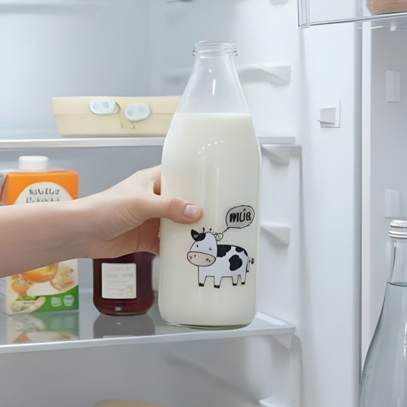 Cow Milk Bottle with White Cap Durable Drink Bottle