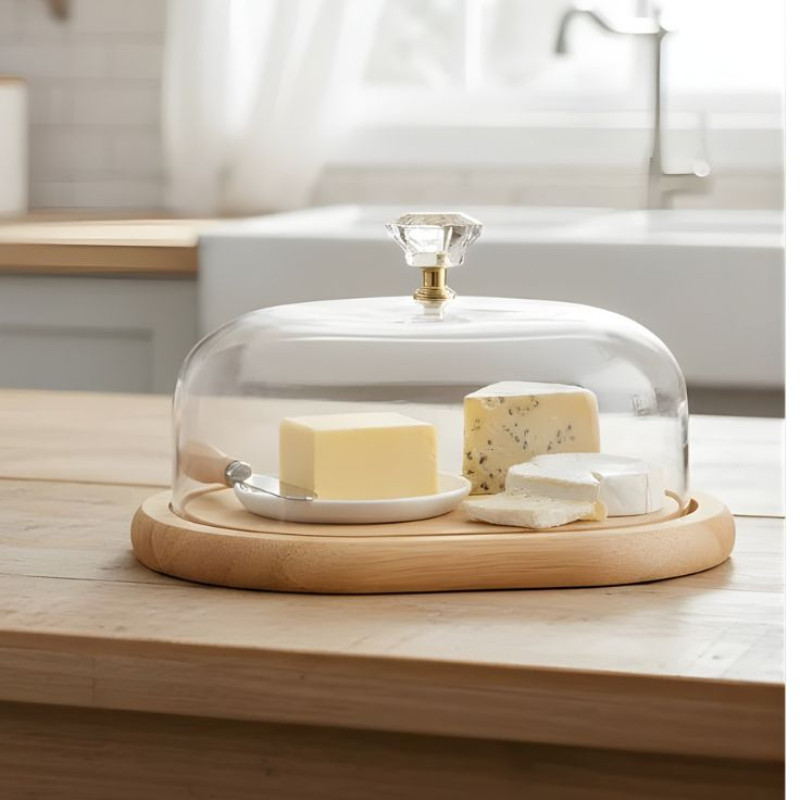 Limon Wooden Butter Dish With Acrylic Lid