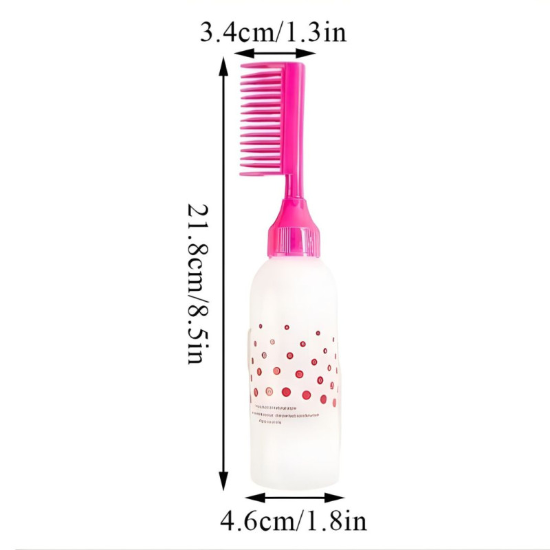 Plastic Hair Oil Bottle with Comb Applicator