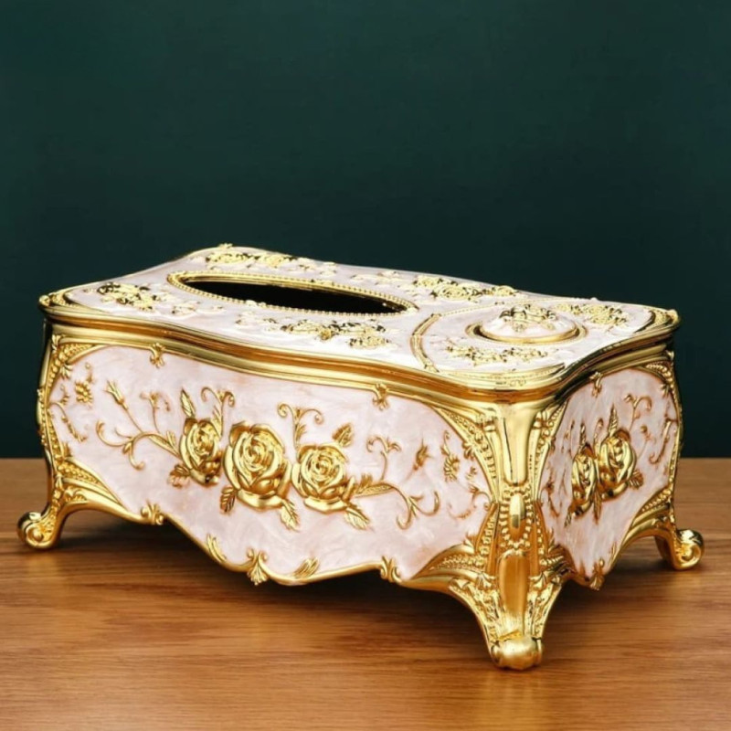 Luxury Decorative Tissue Box Holder Elegant Resin Design