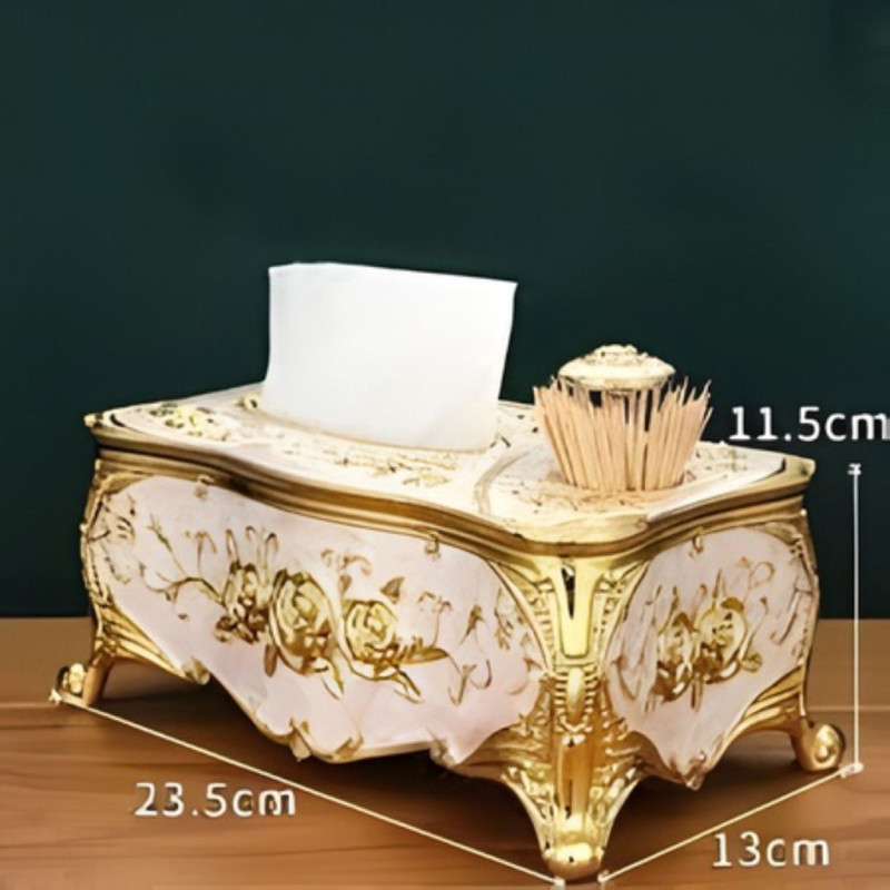 Luxury Decorative Tissue Box Holder Elegant Resin Design