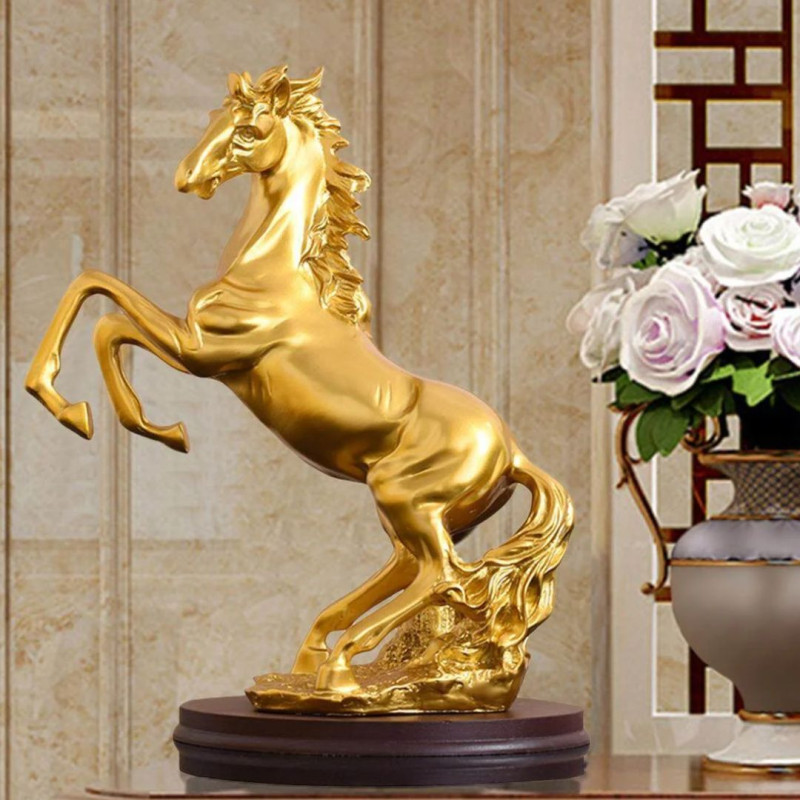 Resin Horse Sculpture – Modern Living Room Animal Art Decor