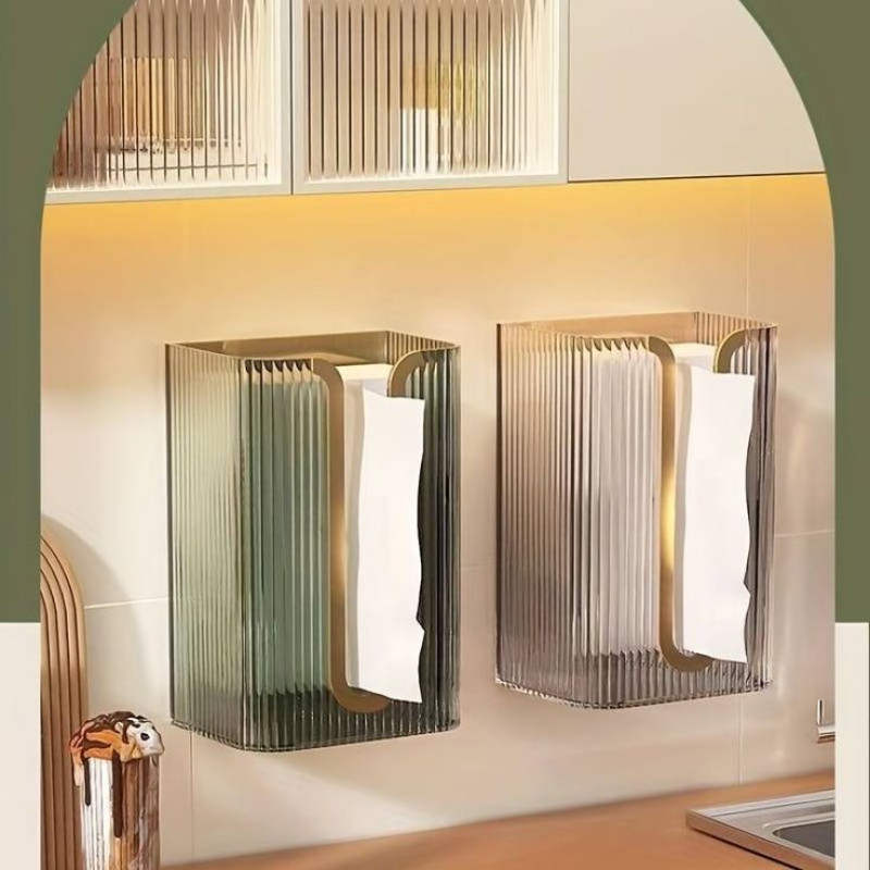 Wall Mounted Transparent Tissue Box  Space Saving Tissue Holder