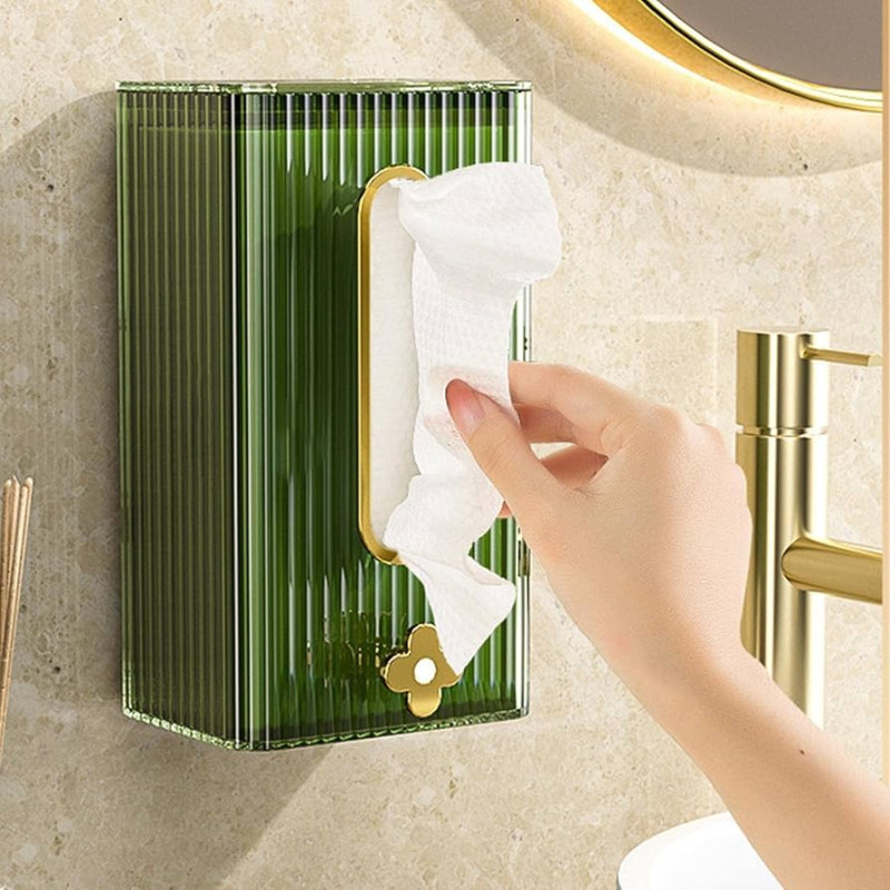 Wall Mounted Transparent Tissue Box  Space Saving Tissue Holder