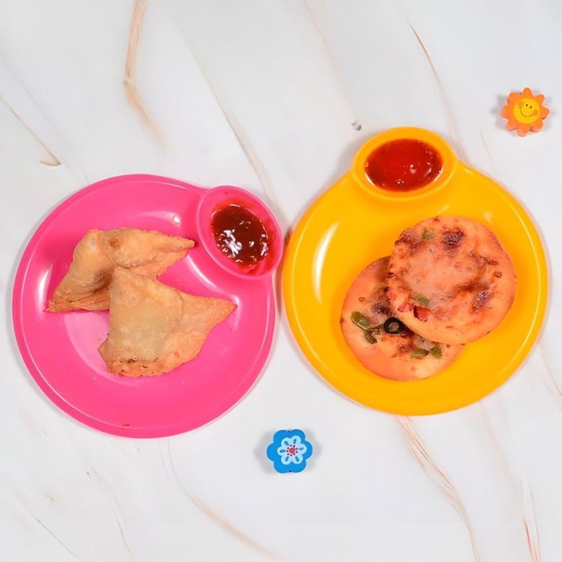 Snack Plate Round 2 Pieces Set, Stylish Serving Plates for Snacks