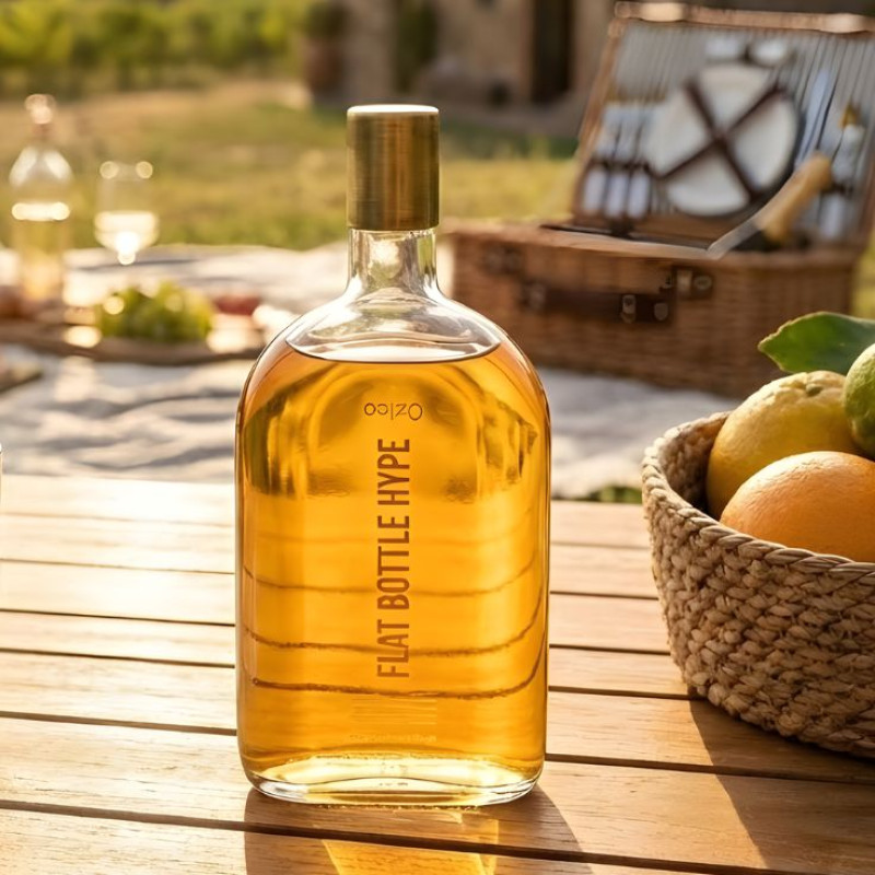 Ziba 1.1 Liter Hype Flat Glass Bottle