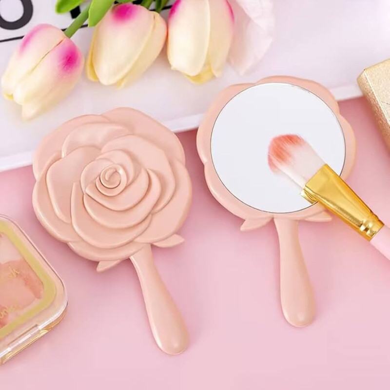 Handheld Compact Mirror with Handle – Personal Makeup & Travel Mirror