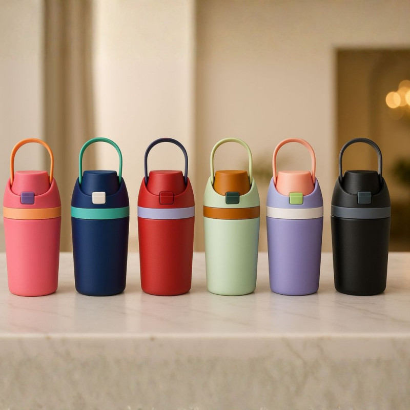 Mini 12oz Thermal Stainless Steel Water Bottle with Strap