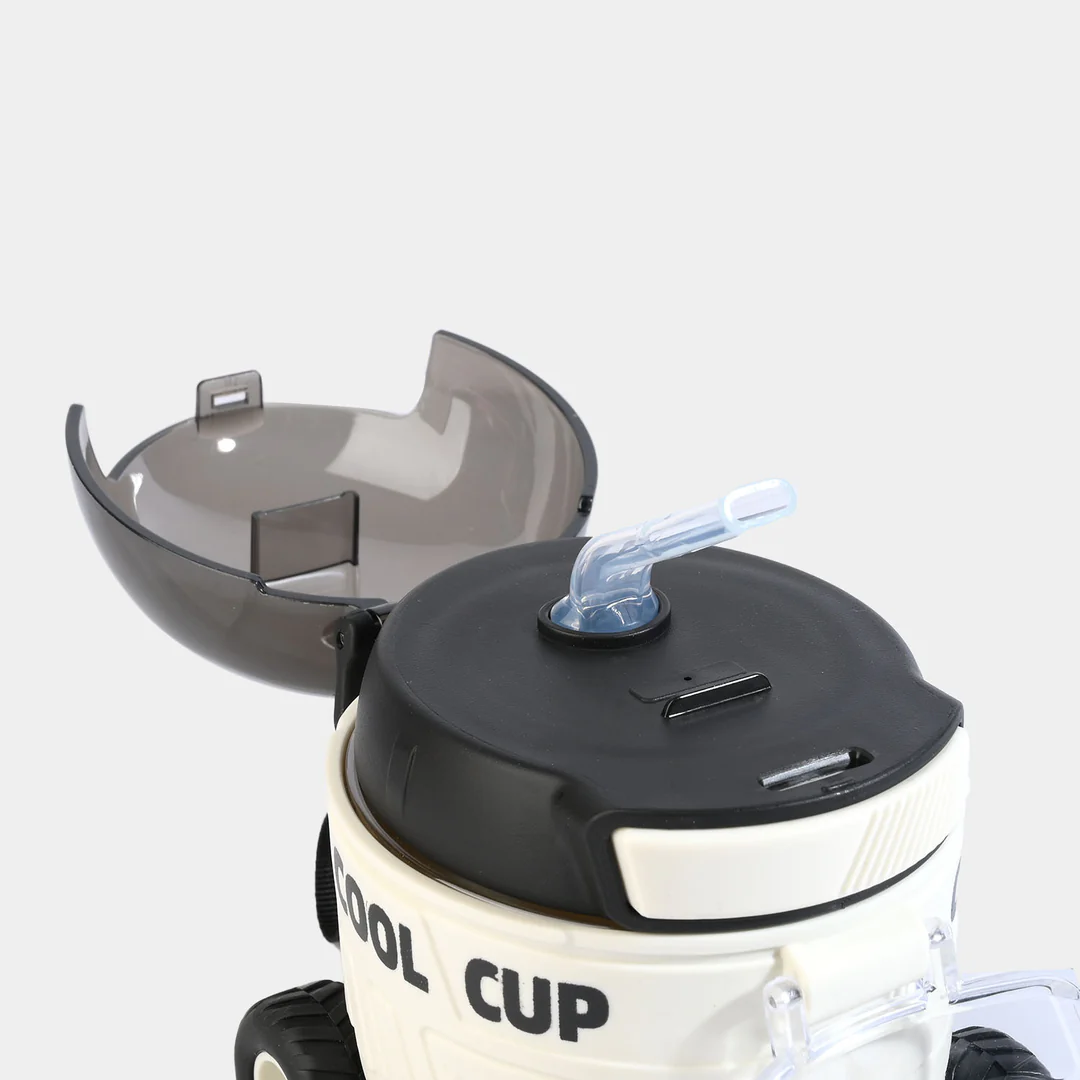Car Shaped Kids Water Bottle with Straw & Strap - 550 ML
