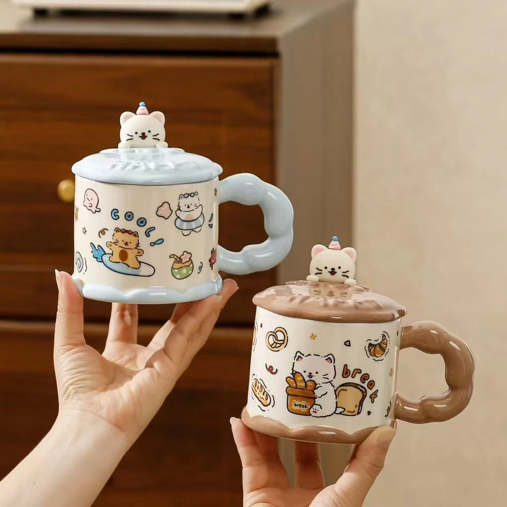 Character Ceramic Mug with Lid 350 ML –  Cute & Stylish Coffee Mug