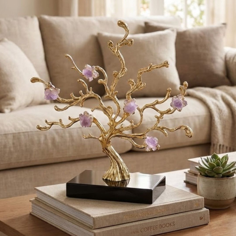 Golden Blossom Gemstone Tree Decor – Elegant Home Ornament