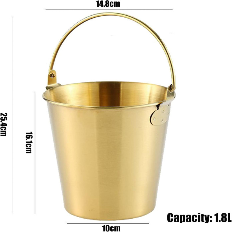 Serving Basket With Golden Finish – Stainless Steel