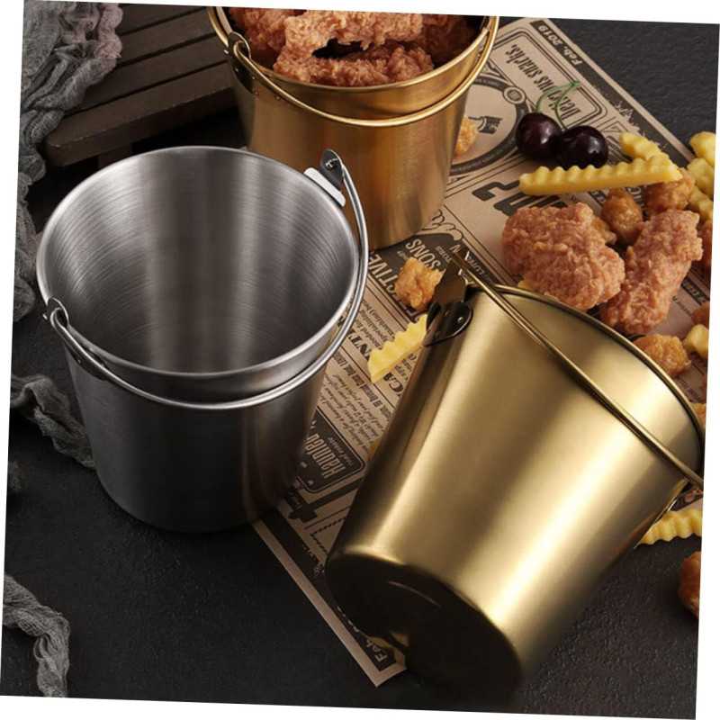 Serving Basket With Golden Finish – Stainless Steel