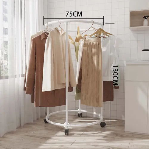 Multifunctional Rotating Circular Drying Rack with Floor Wheels