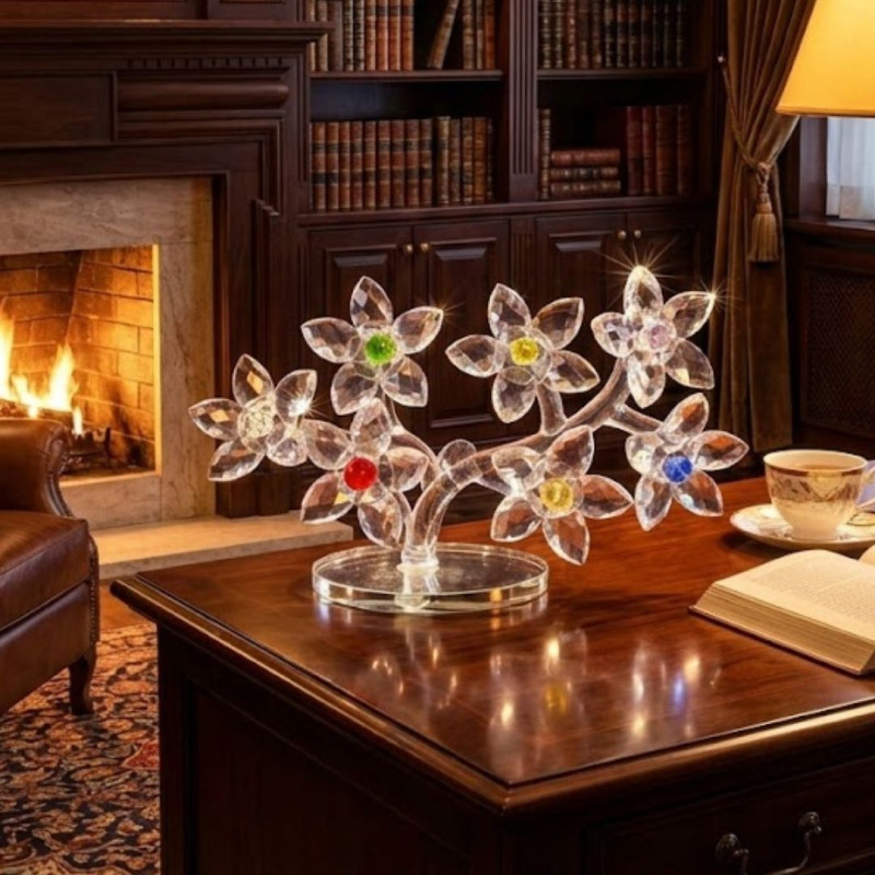 Crystal 7 Flower Decorative Ornament – Elegant Home Decor