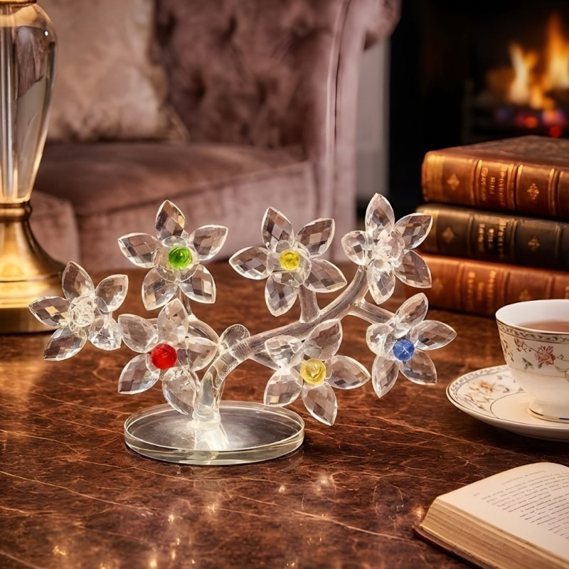 Crystal 7 Flower Decorative Ornament – Elegant Home Decor