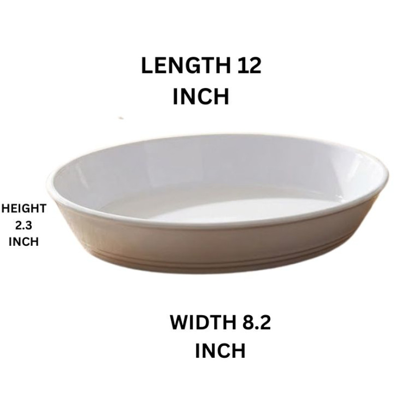 Borcam Melamine White Dish One Piece for Serving
