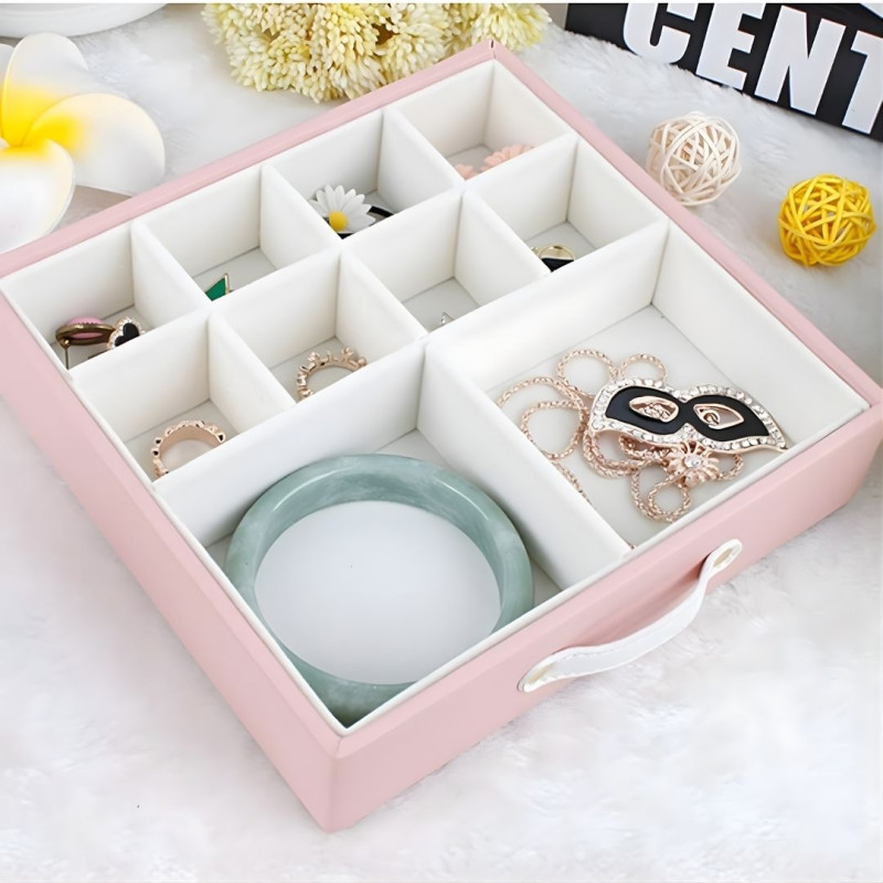 Multipurpose Double Layer Jewelry Storage Box With Mirror
