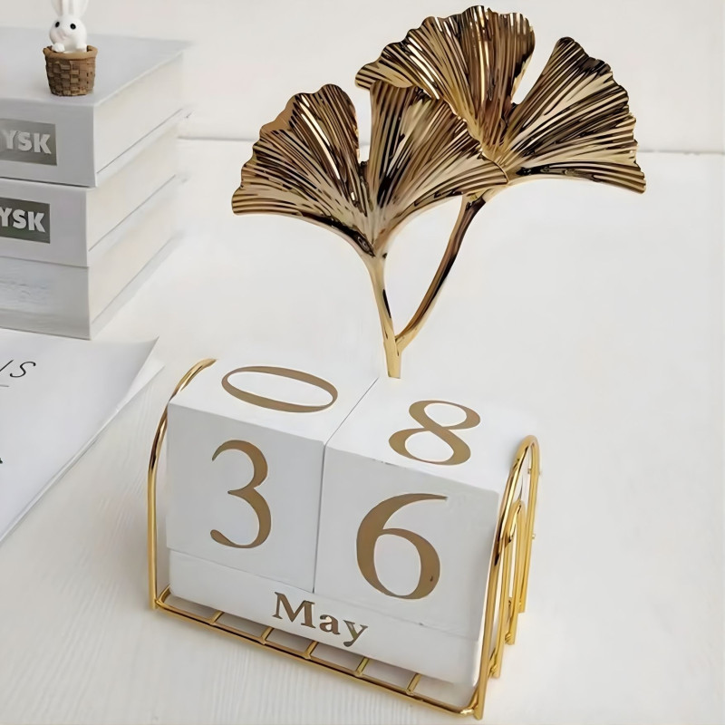Golden Bloom Everlasting Desk Calendar