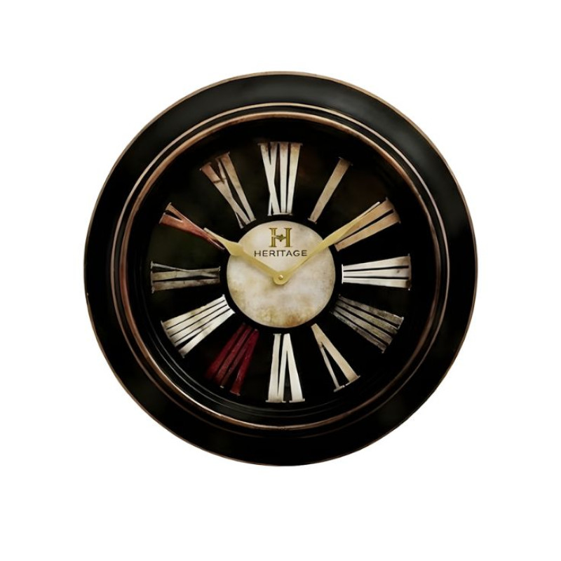Heritage Ocean 18 Inch Roman Black Wall Clock